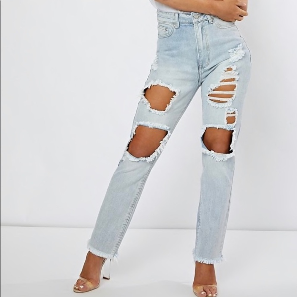 IN THE STYLE LIGHT BLUE JEANS NWT - Picture 1 of 4